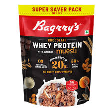 Bagrry's Chocolate Muesli With Whey Protein, Almonds & Oats 500 g