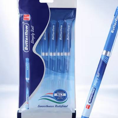 Cello Butterflow Simply Blue Ball Point Pen (Pack of 5)